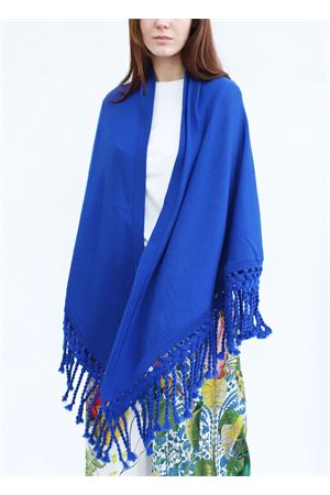 Caprese shawl with long fringes Art Tricot | MEZZALUNAFRANGIALUNGABLUETTE
